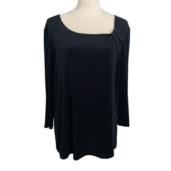 Chico’s Travelers Women Top XL Asymmetrical Neckline Casual Wrinkle Free Size 3 - Picture 3 of 7